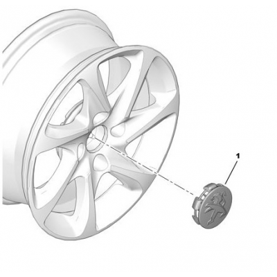 Tapacubo para rueda de aluminio Peugeot gris aluminium