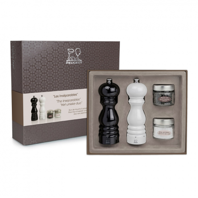 Peugeot Dárkový set mlýnků na pepř a sůl Paris U'Select, lakovaný černý a bílý 18 cm