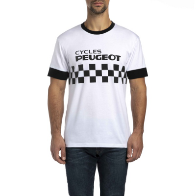 T-shirt nero da uomo Peugeot LEGEND CYCLES DAMIER