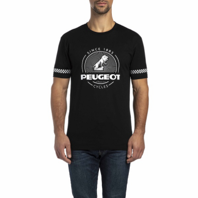 Pánské černé tričko Peugeot LEGEND CYCLES