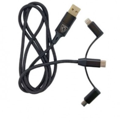 USB-Kabelsatz 3 in 1 LIGHTNING + MICRO-USB + USB-C